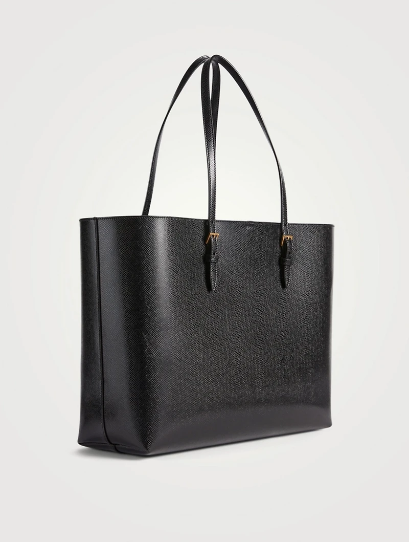 Buckle Leather Tote Bag