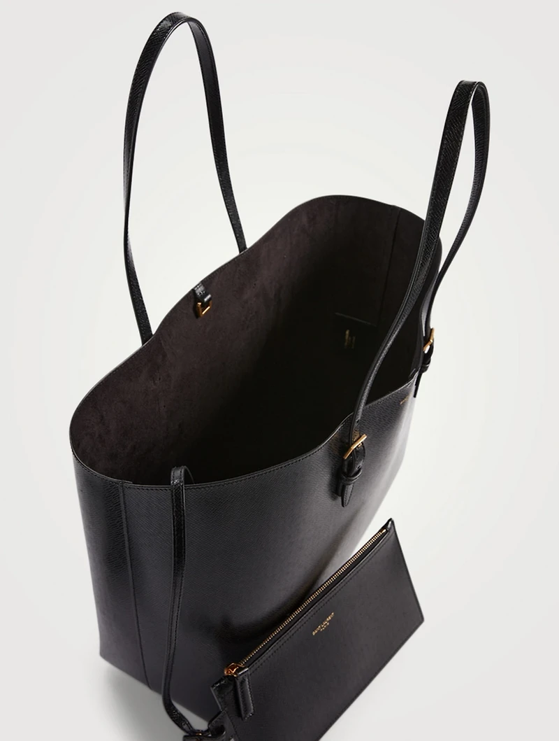 Buckle Leather Tote Bag