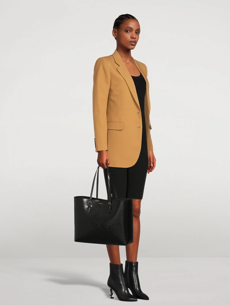 Buckle Leather Tote Bag