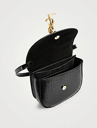 Small Kaia Croc-Embossed Leather Crossbody Bag