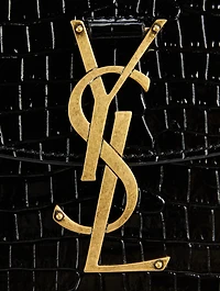 Small Kaia Croc-Embossed Leather Crossbody Bag