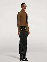 Small Kaia Croc-Embossed Leather Crossbody Bag