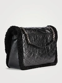 Medium Niki YSL Monogram Shearling And Leather Chain Bag