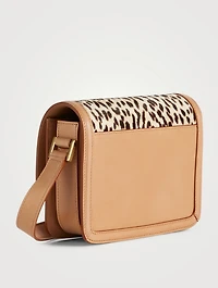 Small Solferino YSL Monogram Leather Crossbody Bag In Leopard Print