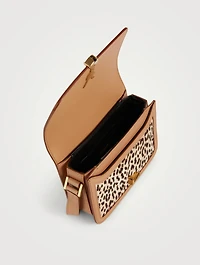 Small Solferino YSL Monogram Leather Crossbody Bag In Leopard Print