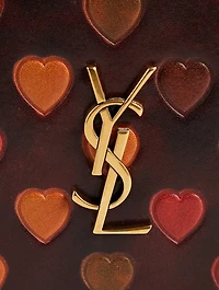 Heart-Embossed Leather Pouch