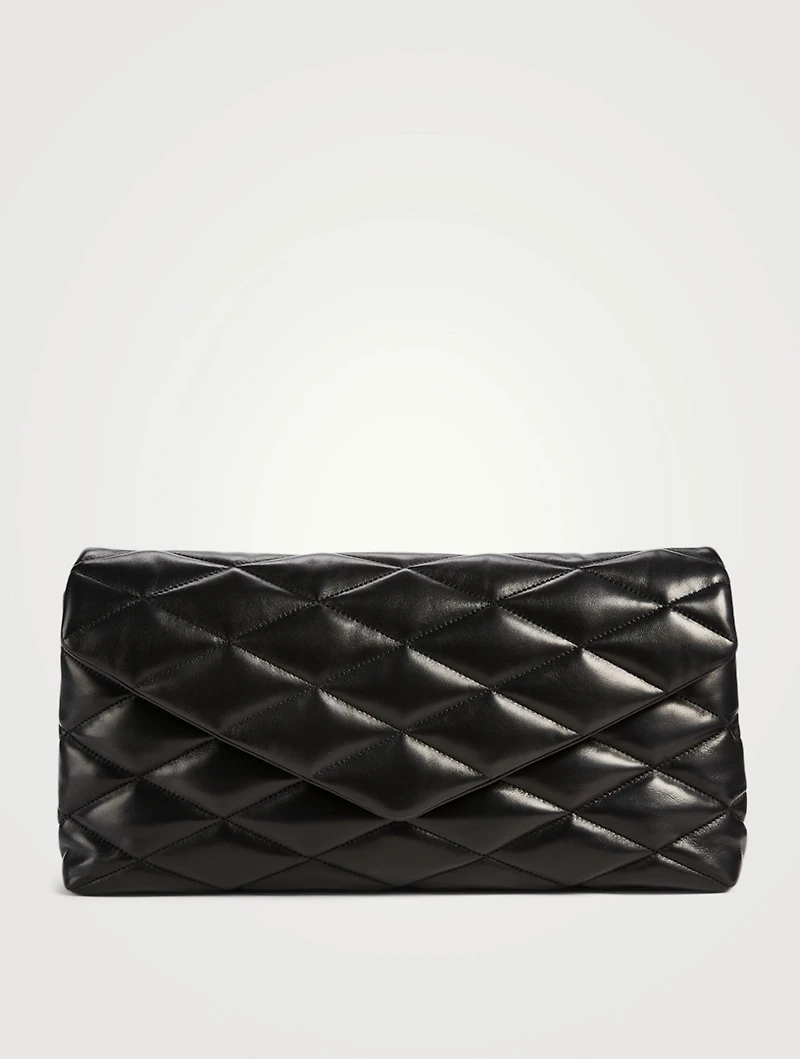 Slade Puffer Leather Clutch