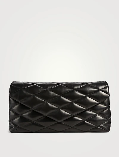 Slade Puffer Leather Clutch