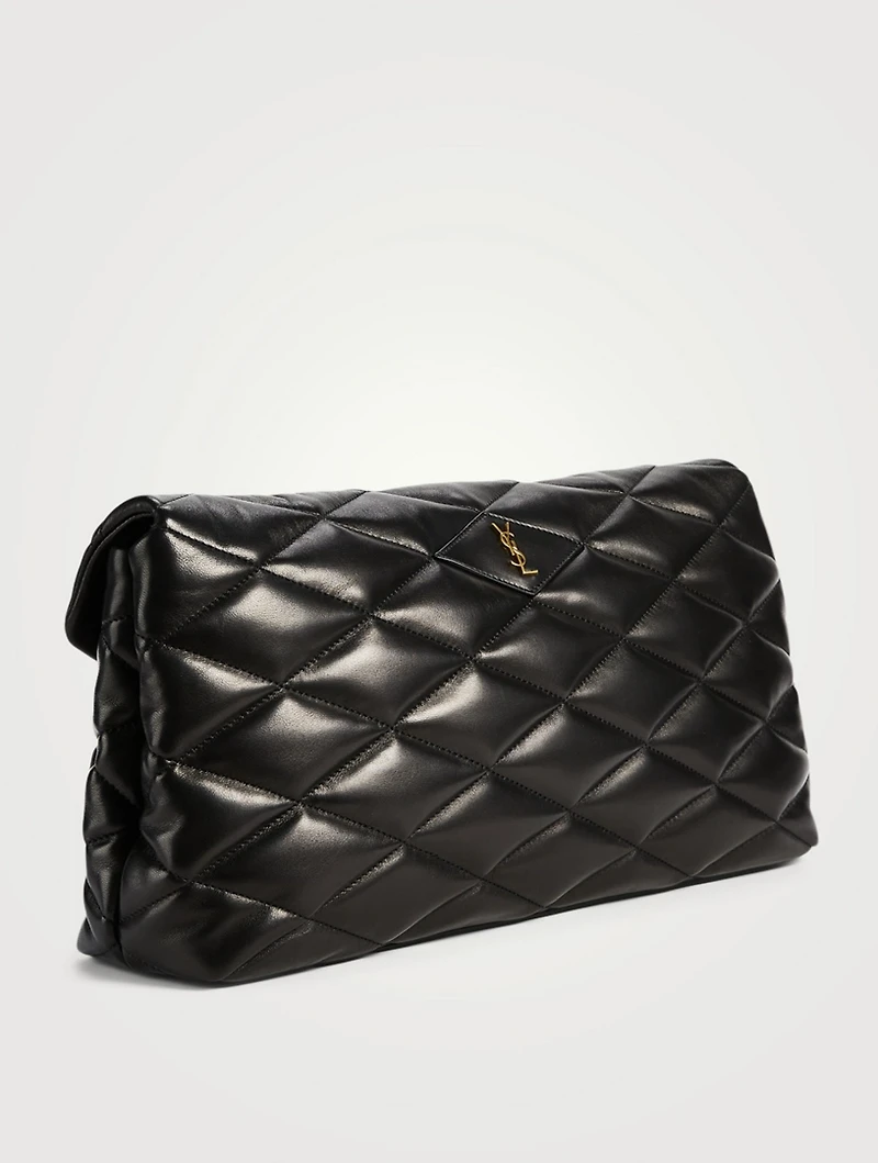 Slade Puffer Leather Clutch