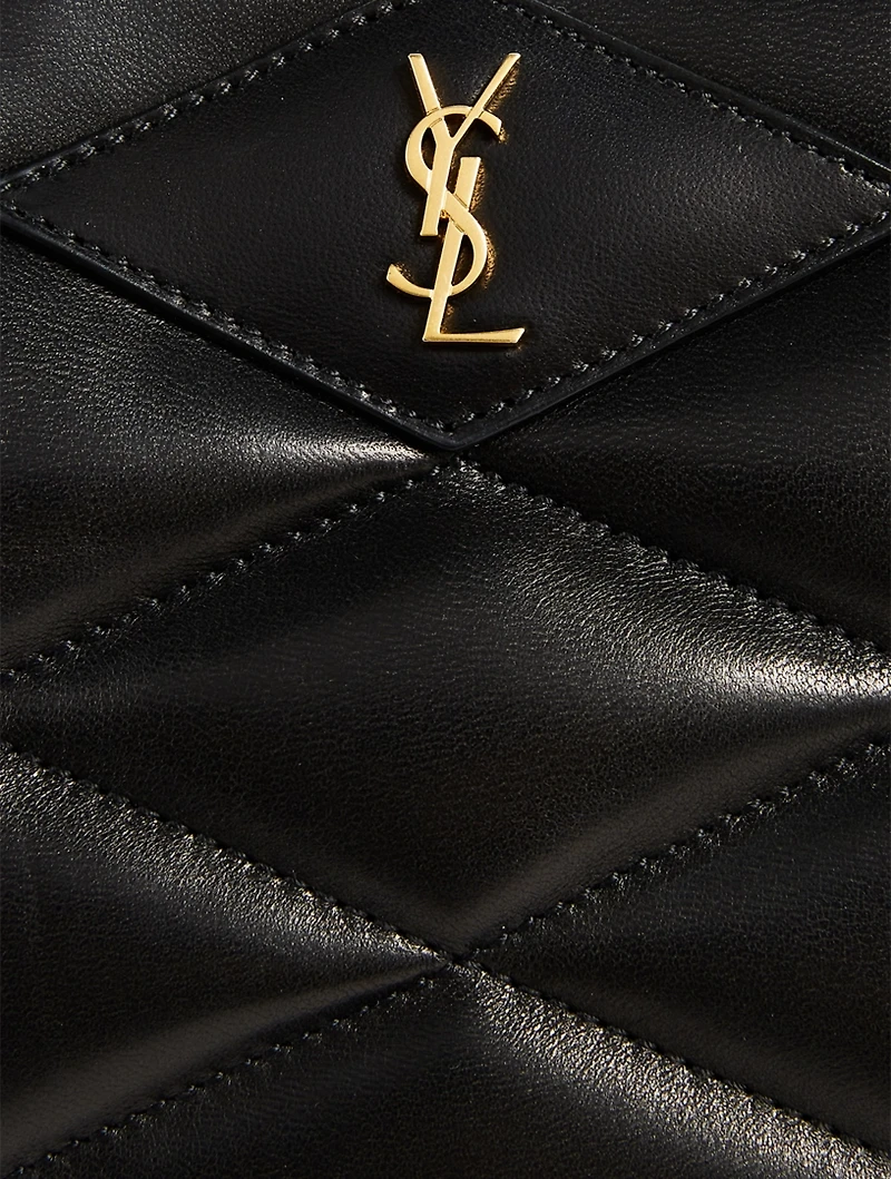 Slade Puffer Leather Clutch