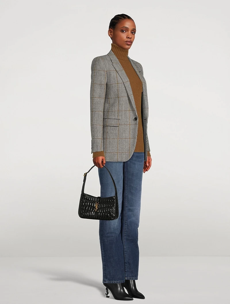 Le 5 À 7 Croc-Embossed Leather Shoulder Bag