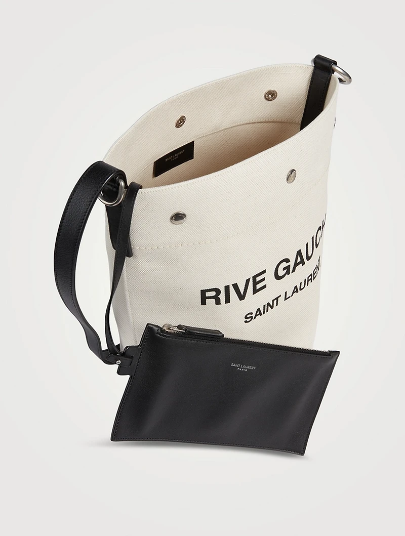 Rive Gauche Linen Bucket Bag