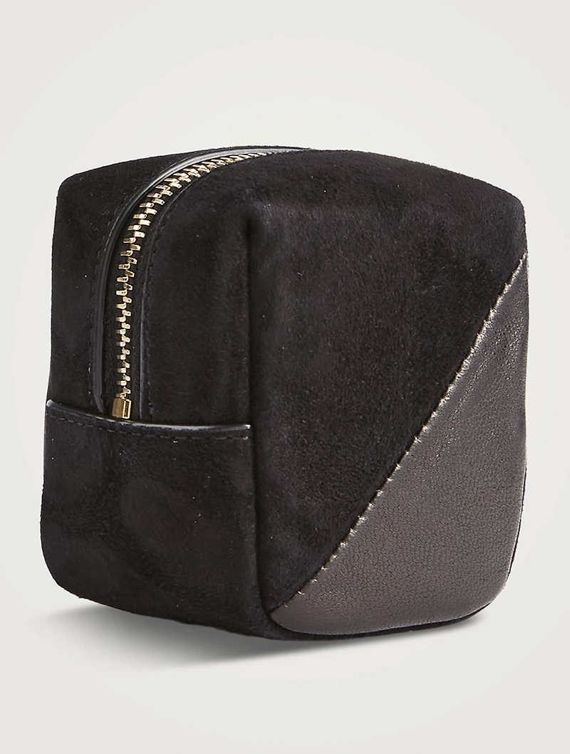 Jamie Suede And Leather Cube Charm