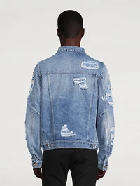 Destroyed Zip Denim Jacket