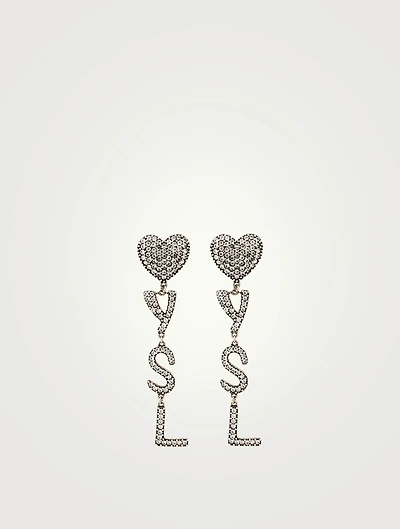 Opyum YSL Heart Earrings With Crystals