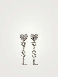 Opyum YSL Heart Earrings With Crystals