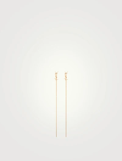 Cassandre YSL Monogram Long Bar Earrings