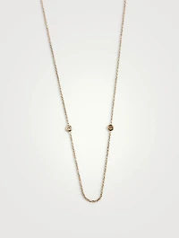 Six Diamond Bezel 10K Gold Chain Necklace