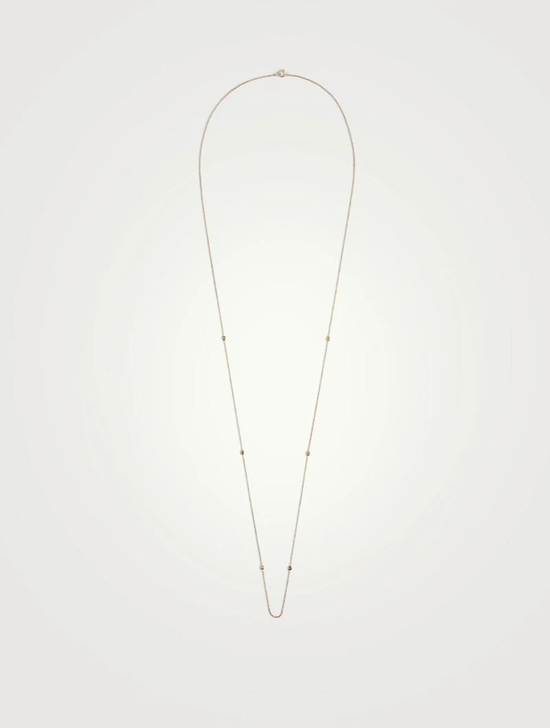 Six Diamond Bezel 10K Gold Chain Necklace
