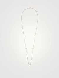 Six Diamond Bezel 10K Gold Chain Necklace