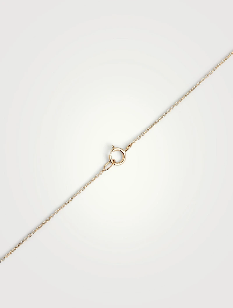 Six Diamond Bezel 10K Gold Chain Necklace