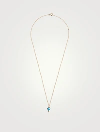 Turquoise Byrdie Heart 10K Gold Chain Necklace
