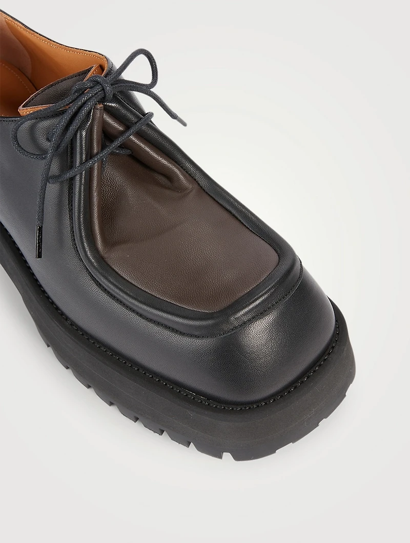 Leather Platform Lace-Up Shoes