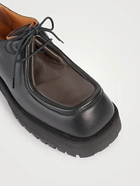Leather Platform Lace-Up Shoes