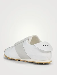 Stamped Nylon And Suede Sneakers