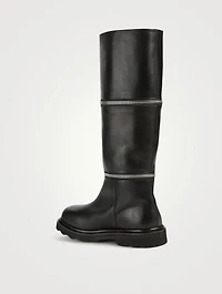 Zip-Off Leather Moto Boots