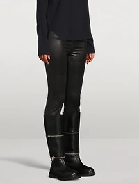 Zip-Off Leather Moto Boots