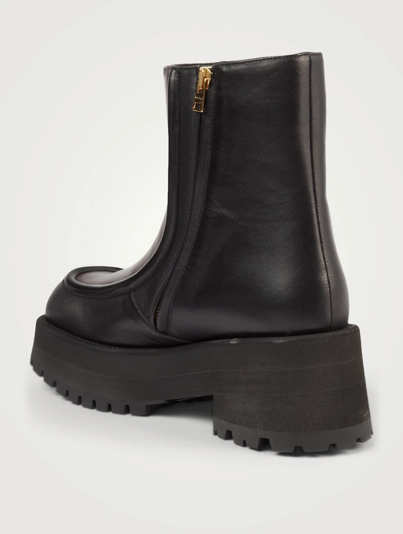 Leather Platform Ankle Boots