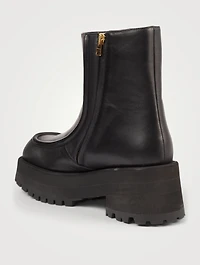 Leather Platform Ankle Boots