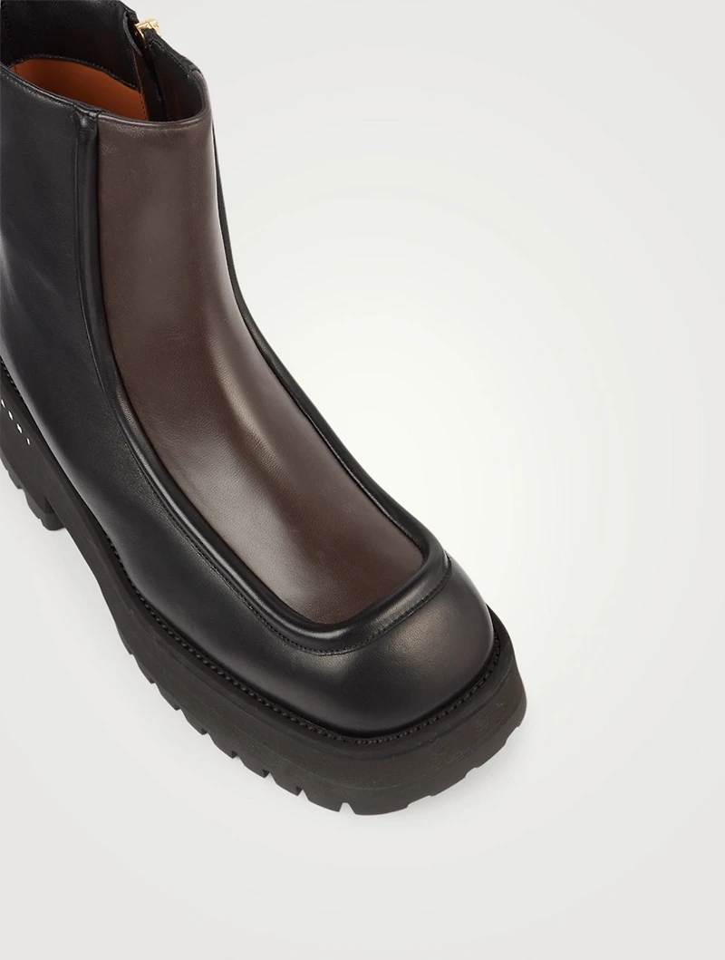 Leather Platform Ankle Boots