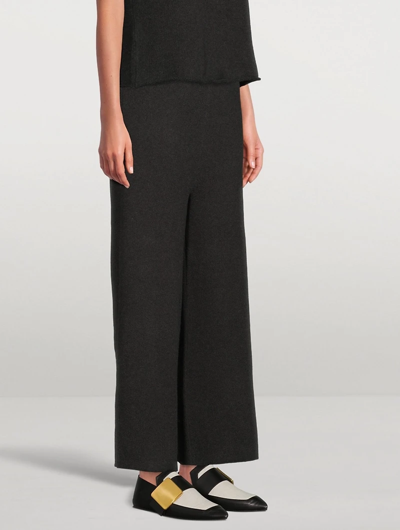 Leather And Canvas Flats With Buckle