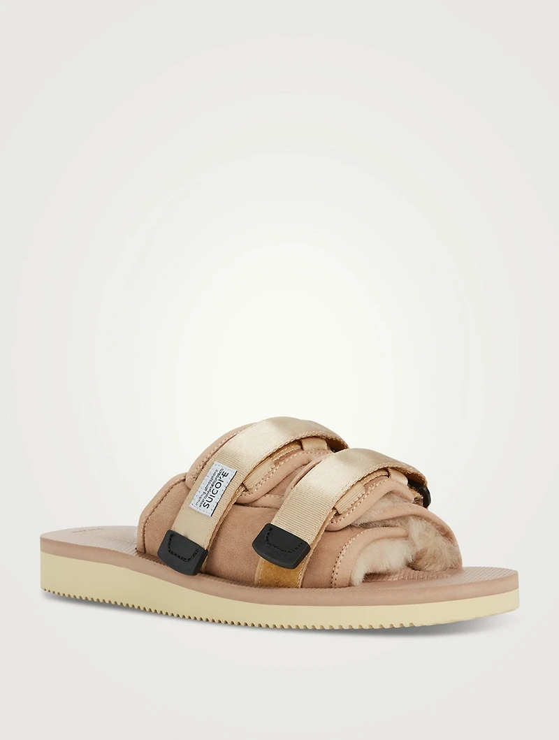 Moto-M2ab Shearling Suede Slide Sandals