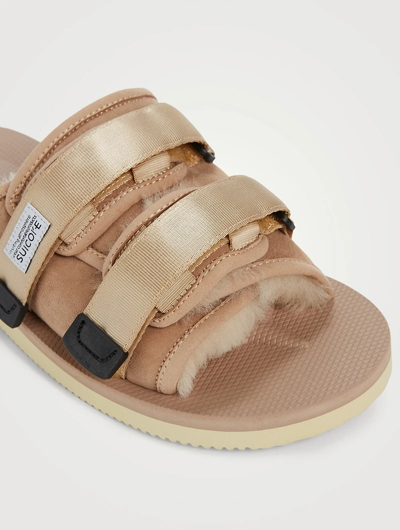 Moto-M2ab Shearling Suede Slide Sandals