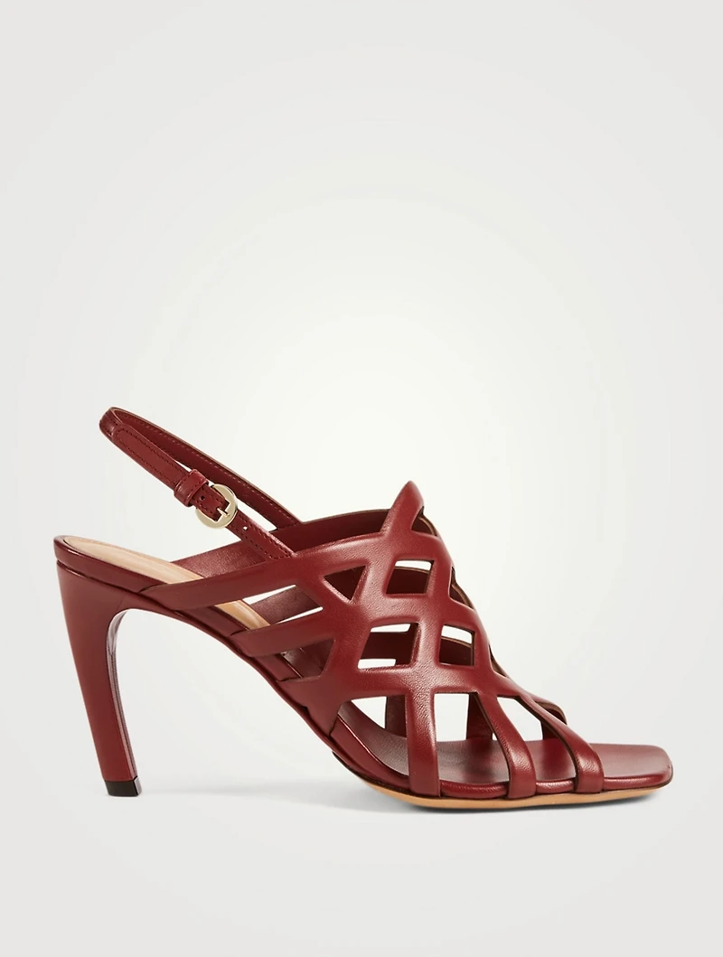 Laser Cut Leather Slingback Sandals