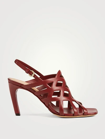 Laser Cut Leather Slingback Sandals
