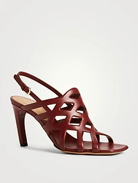 Laser Cut Leather Slingback Sandals