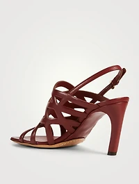 Laser Cut Leather Slingback Sandals