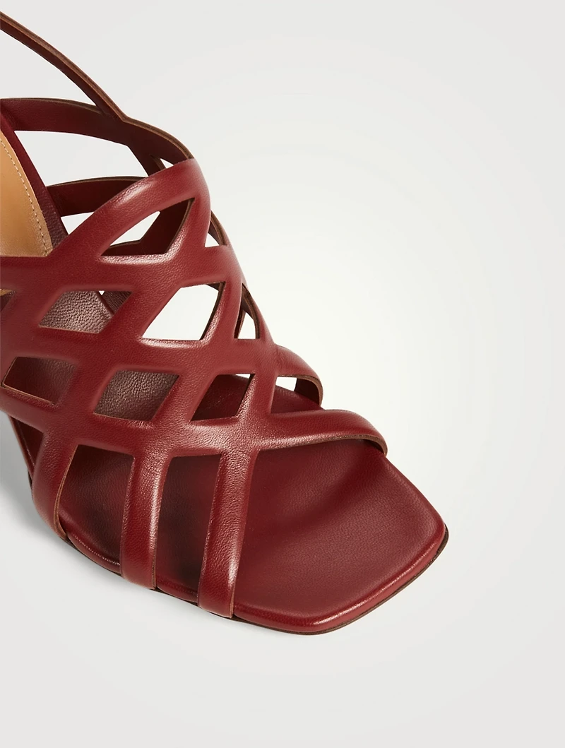 Laser Cut Leather Slingback Sandals