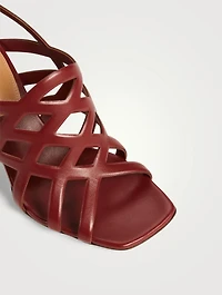 Laser Cut Leather Slingback Sandals