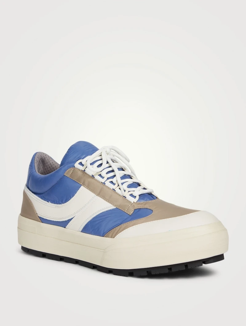 Leather And Fabric Sneakers