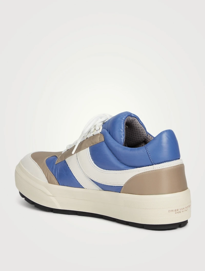 Leather And Fabric Sneakers
