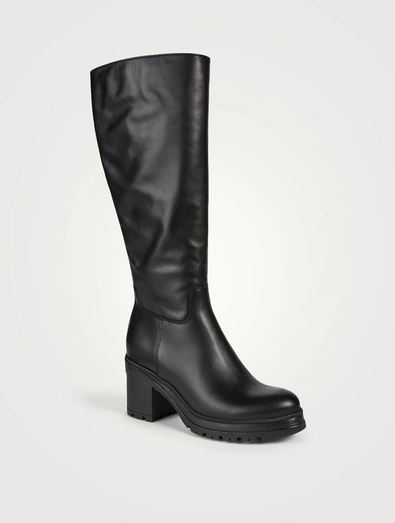 Primrose Leather Heeled Knee-High Boots