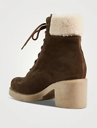 Zoom Suede Heeled Lace-Up Ankle Boots