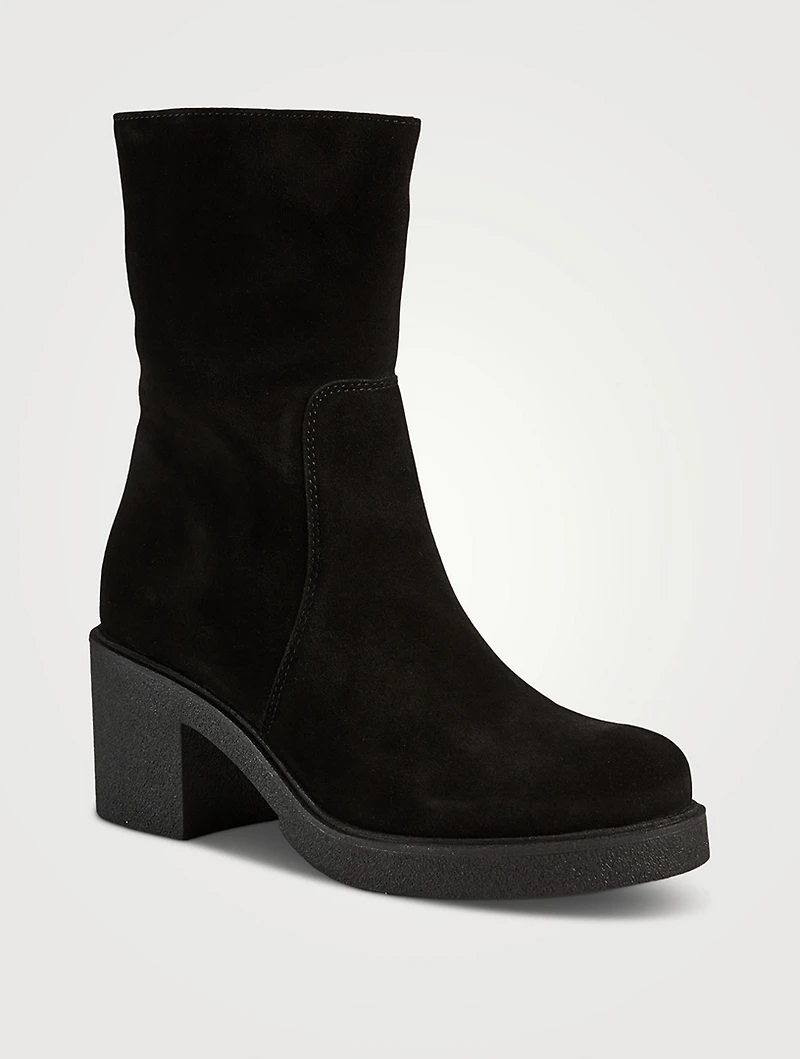 Zed Suede Heeled Ankle Boots