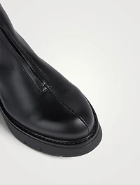 Gale Leather Zip-Up Wedge Ankle Boots
