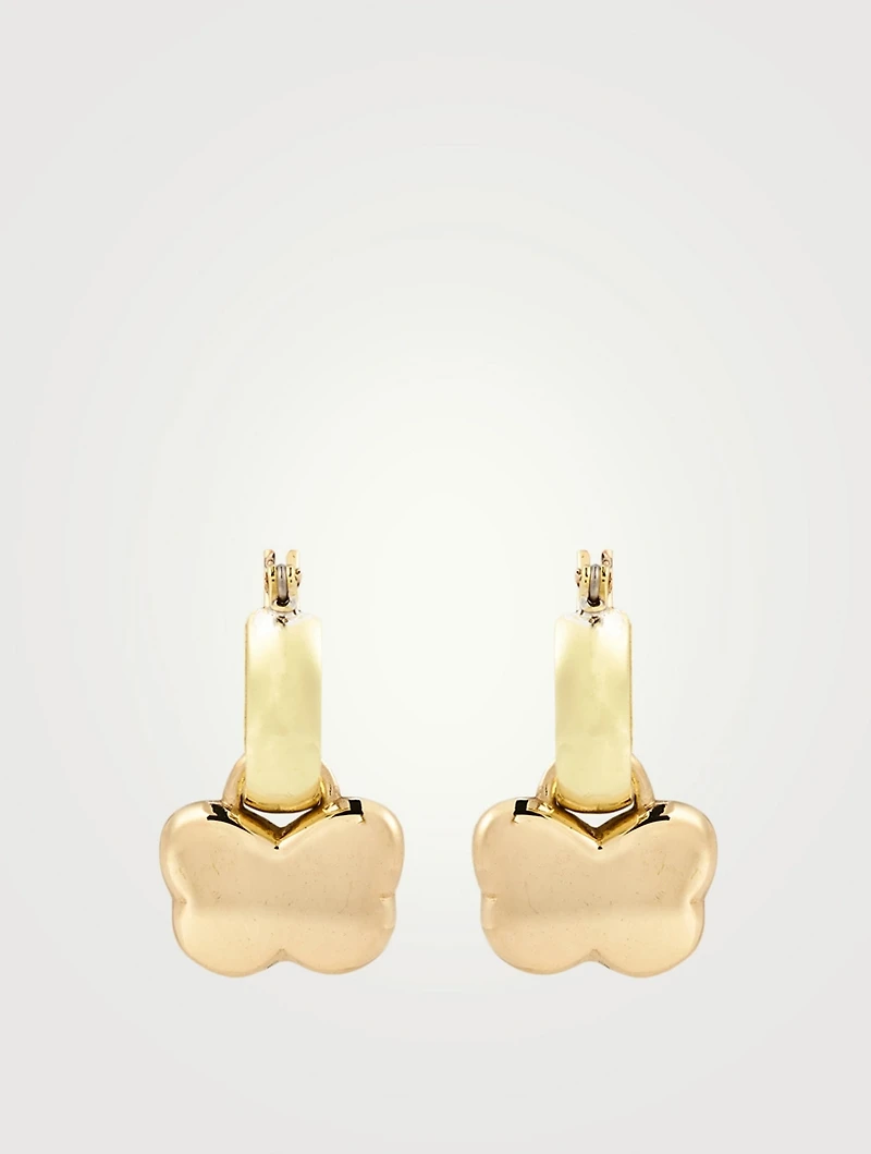 Maia Butterfly Drop Hoop Earrings